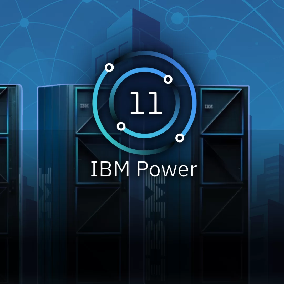 Imagem promocional do IBM Power11 destacando seus principais diferenciais: alta disponibilidade com zero downtime, desempenho otimizado para inteligência artificial e bancos de dados, integração com IBM Cloud e multicloud, e eficiência energética com menor consumo e footprint.
